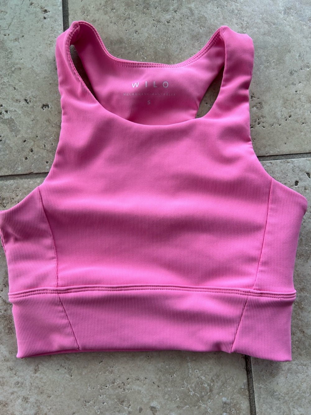 Willow Hot Pink Ribbed Crop Tank with Racerback